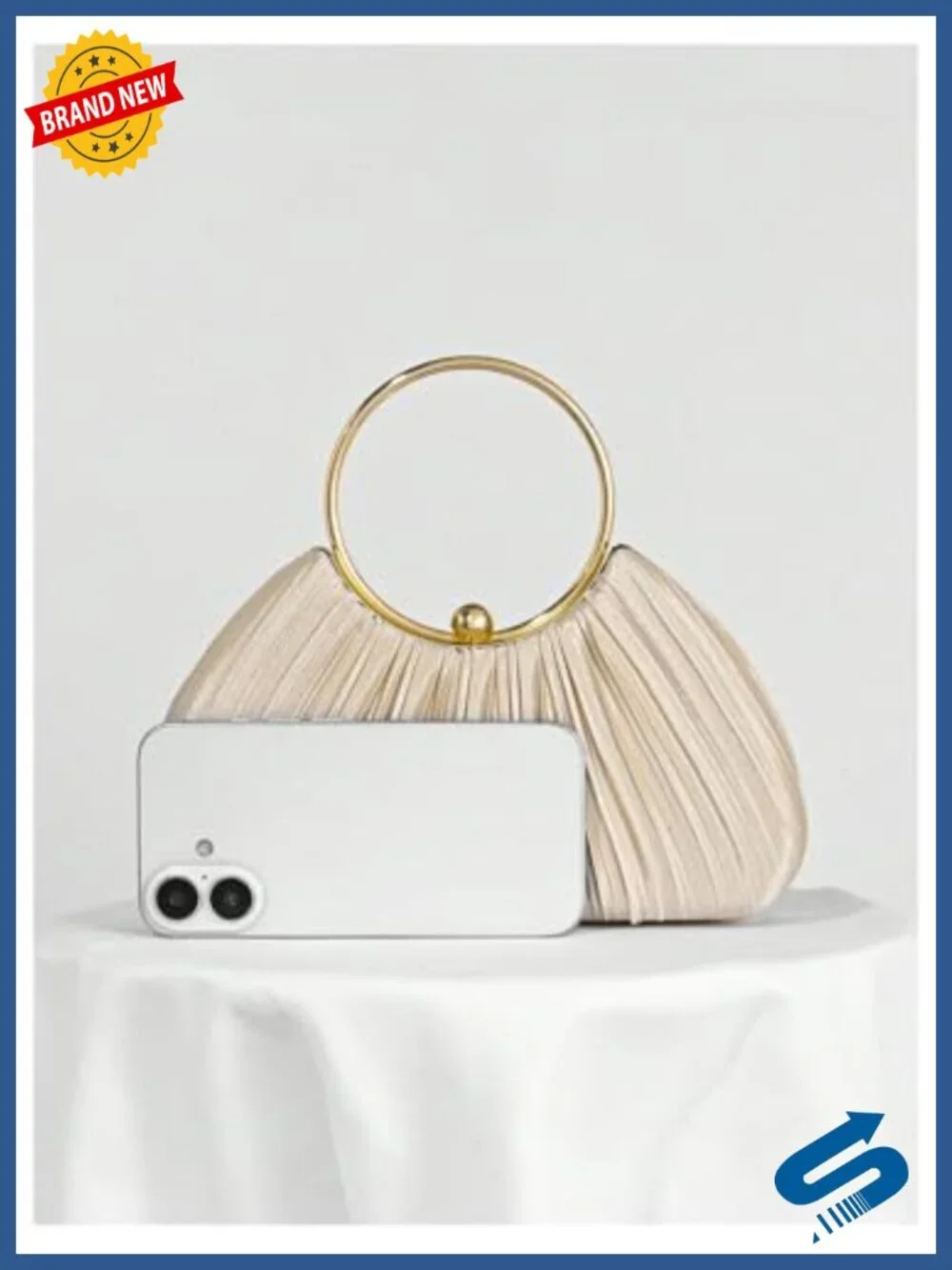 Shell Shaped Clutch Purse with Detachable Chain Strap Evening Bag